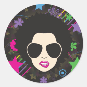 Disco ~ Disco Queen Funky 1980s 80s Music Classic Round Sticker