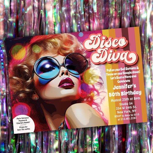 Disco Diva 70s Disco Invitation