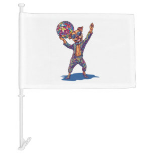Disco Dog Delight � Funny 70s Party Pup Car Flag