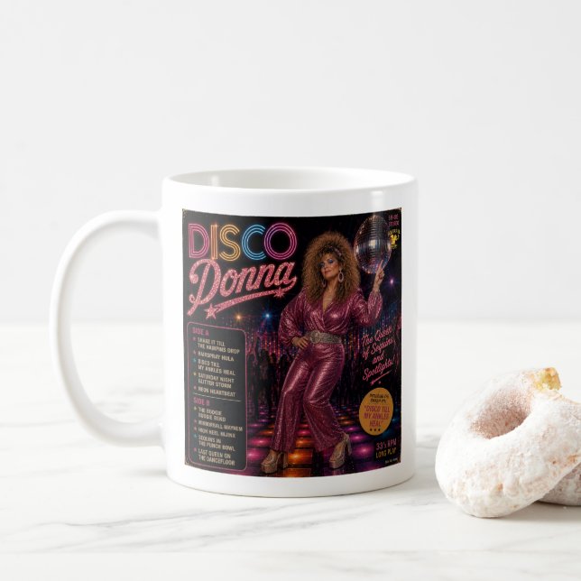 Disco Donna & Disco Dazzler Coffee Mug (With Donut)