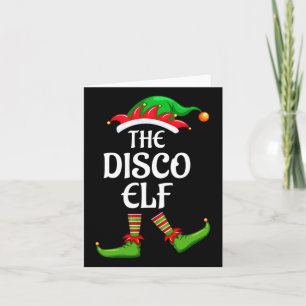 Disco Elf Matching Family Group Christmas Party Card