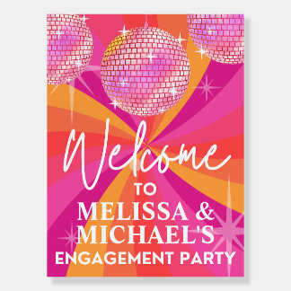 Disco Engagement Party Welcome Sign Disco Party