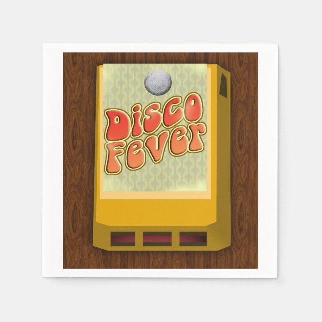 Disco Fever 8-Track Theme Party Groovy Design Paper Napkins (Front)
