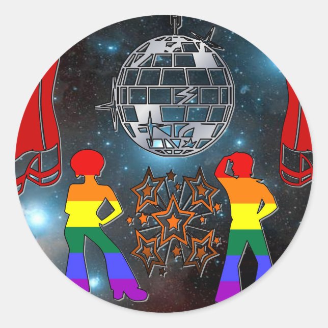 Disco Fever Classic Round Sticker (Front)