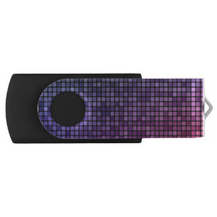 Disco fever pixel mosaic USB flash drive