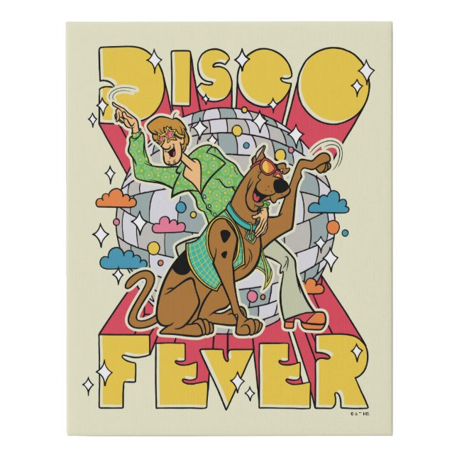 Disco Fever with Scooby and Shaggy Faux Canvas Print (Front)