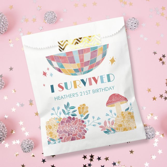 Disco Garden Party I Survived 21st Birthday Favor Bag (Creator Uploaded)
