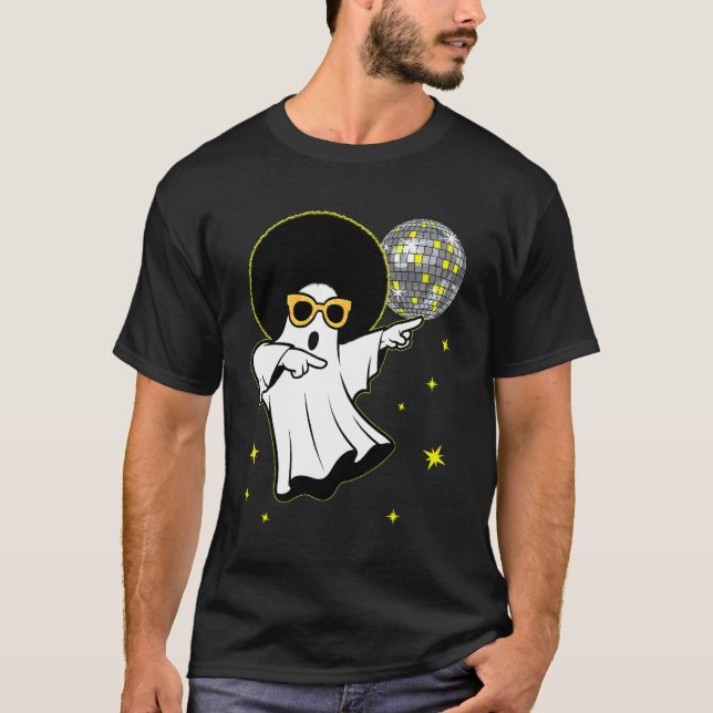 Disco Ghost 70s Halloween Dancer T-Shirt (Front)