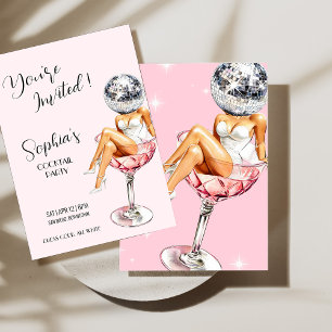 Disco Girl Cocktail Party Invite