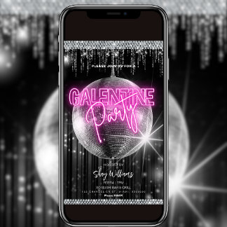 Disco Glam Galentine Party Invitation
