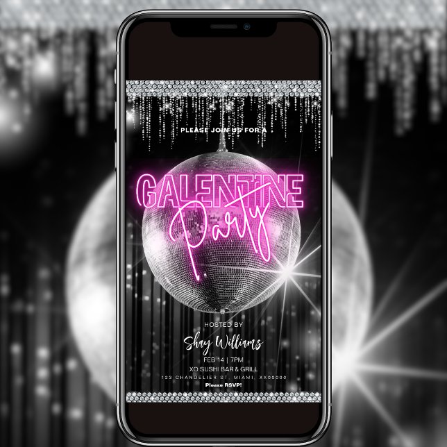 Disco Glam Galentine Party Invitation (Creator Uploaded)