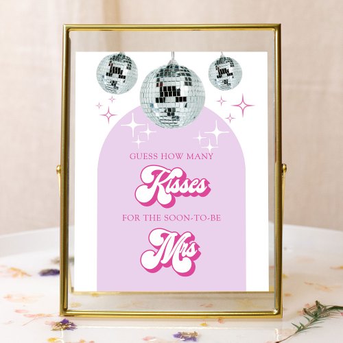 Disco Groove How Many Kisses Bridal Shower Game  Poster