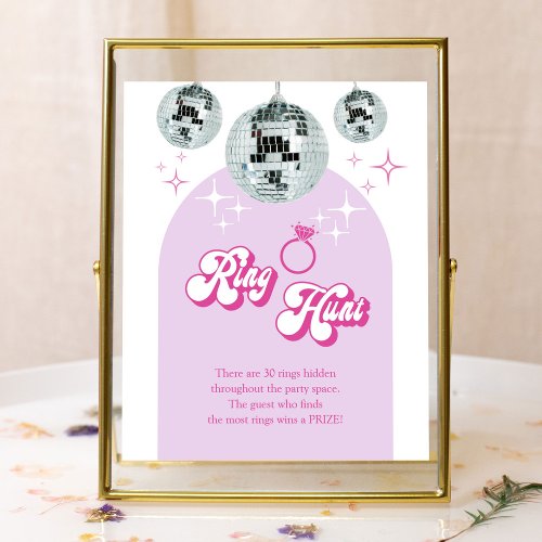 Disco Groove Ring Hunt Bridal Shower Game  Poster