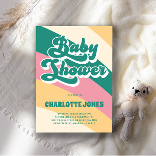 Disco Groovy Retro Baby Shower Invitation