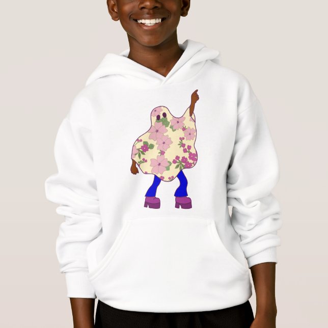 disco halloween african floral ghost  hoodie (Front)