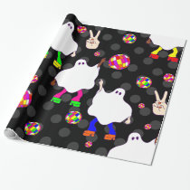 disco halloween african ghost black  wrapping paper