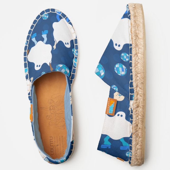 disco halloween african ghost blue espadrilles (Side)