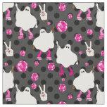 disco halloween african ghost pink  fabric