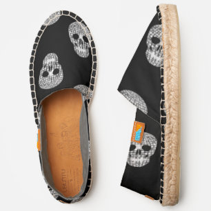disco halloween mirror ball skull espadrilles