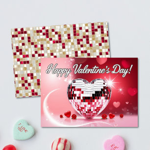 Disco Heart Valentine's Card