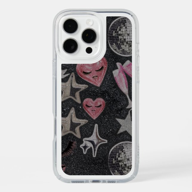 Disco Hearts Clear Phone Case – MagSafe  (Front)