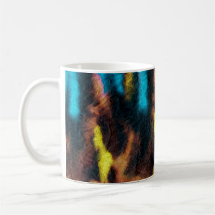 Disco Ikat Pattern. Colored Dirty Art Background. Coffee Mug