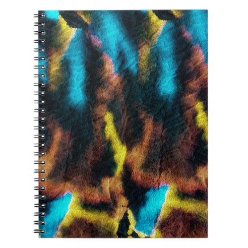 Disco Ikat Pattern Colored Dirty Art Background  Notebook