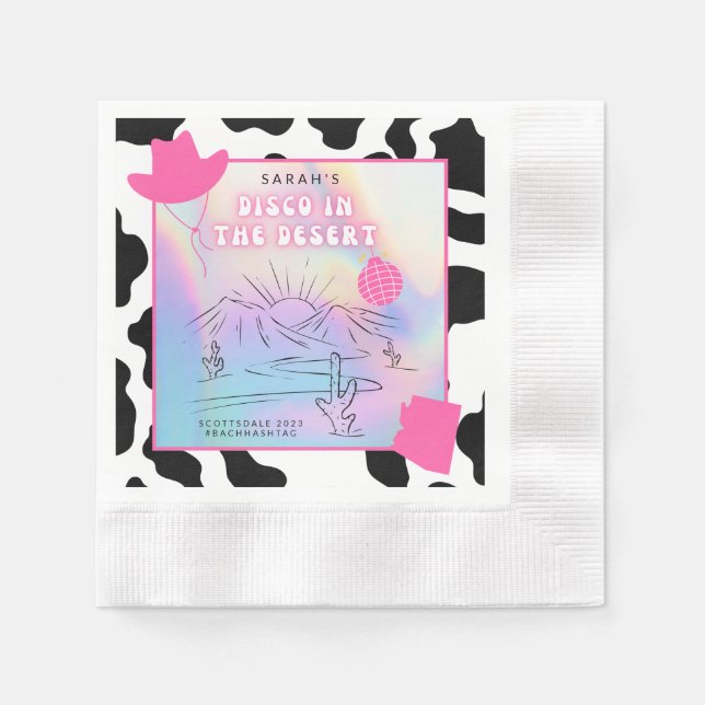 "Disco in the Desert" Bach Party Napkins (Front)