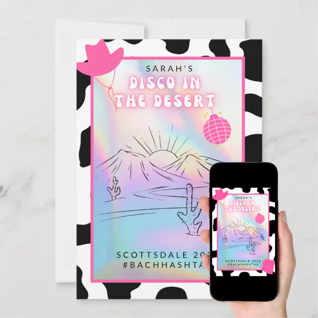 "Disco in the Desert" Scottsdale Bach Invitation Zazzle