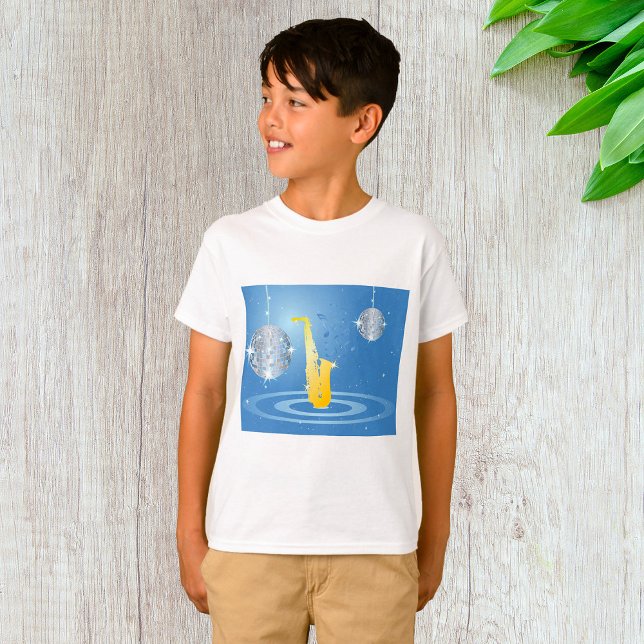 Disco Jazz Saxophone Sparkling Mirror Balls T-Shirt (Creator Uploaded)