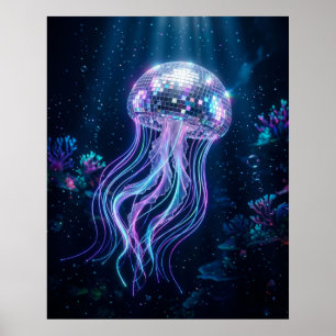Disco Jellyfish Neon Abyss Poster