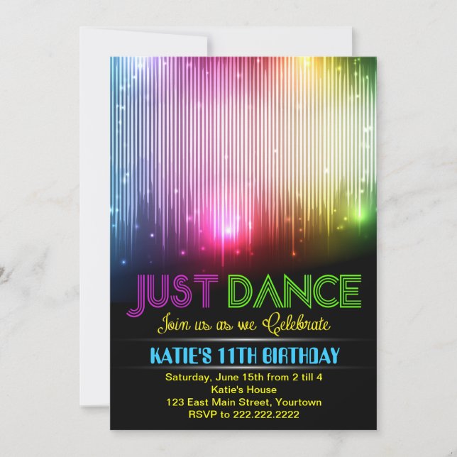 Disco Just Dance Party Invitation (Front)