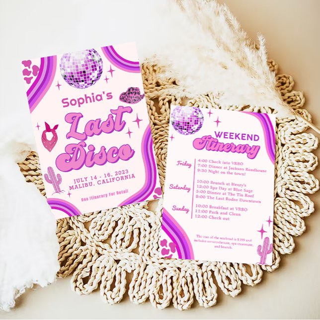 Disco Last Rodeo Cowgirl Bachelorette Invitation (Creator Uploaded)