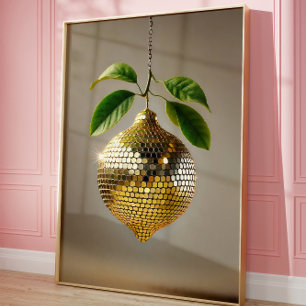 Disco Lemon Wall Art, Aesthetic Pop Art Home Poster