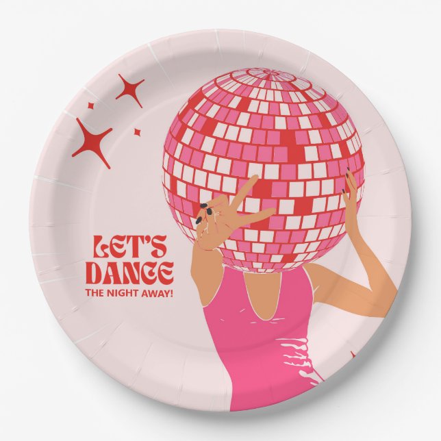 Disco Let's Dance The Night Away Paper Plates (Front)