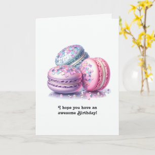 Disco Macarons Retro Birthday Card