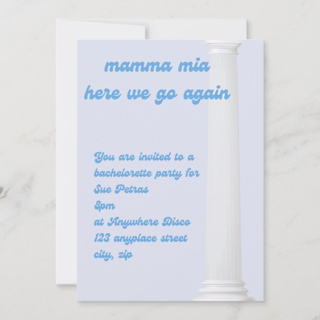 disco mamma mia bachelorette party  invitation (Front)