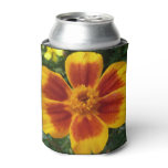 Disco Marigold Orange and Red Summer Flower Can Cooler