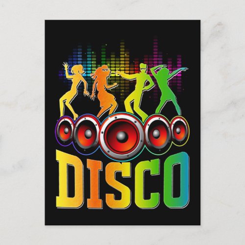 Disco Music 80s 90s Party Groove Funky Music Postcard