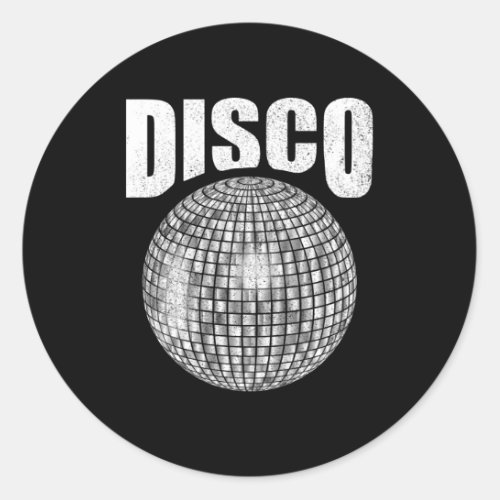 Disco Music Ball Funk Soul Music Lover Retro 70s Classic Round Sticker