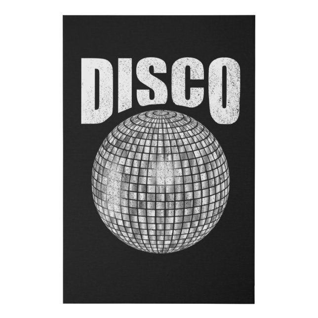 Disco Music Ball Funk Soul Music Lover Retro 70s Faux Canvas Print (Front)