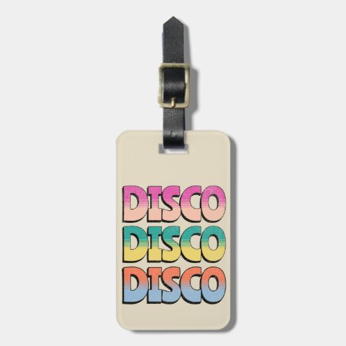 Disco Music Luggage Tag