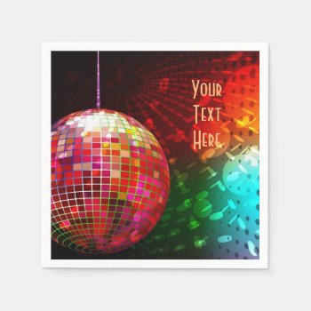Disco Night 70's Retro Disco Ball Napkins by BlueRose_Design at Zazzle
