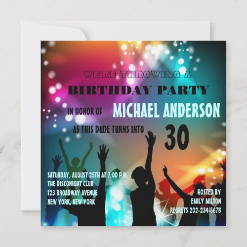 Disco Night Glam BirthdayBachelor Party Invitation