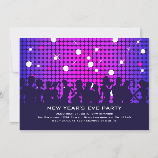 Disco Night New Year Party Invitation (Front)