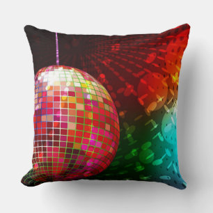Disco Night Retro 70's Disco Ball Throw Pillow