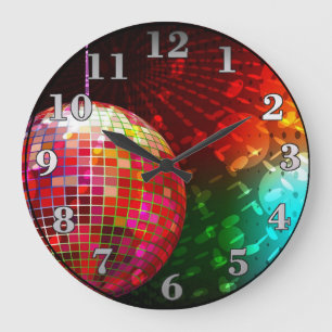Disco Night Retro 70's Disco Ball Wall Clock