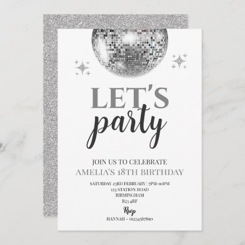 Disco Party birthday Invitation