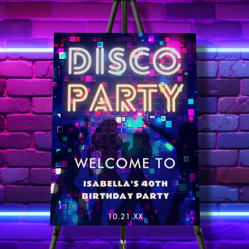 Disco Party Birthday Welcome Foam Board