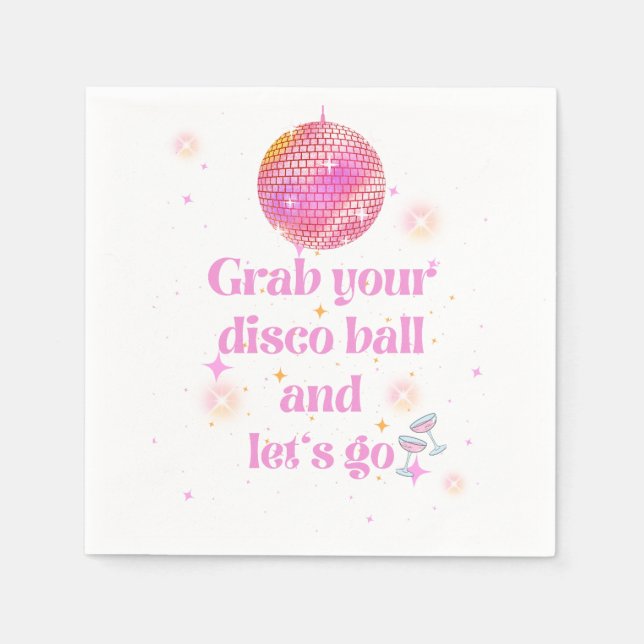 Disco Party Cocktail Napkins (Front)